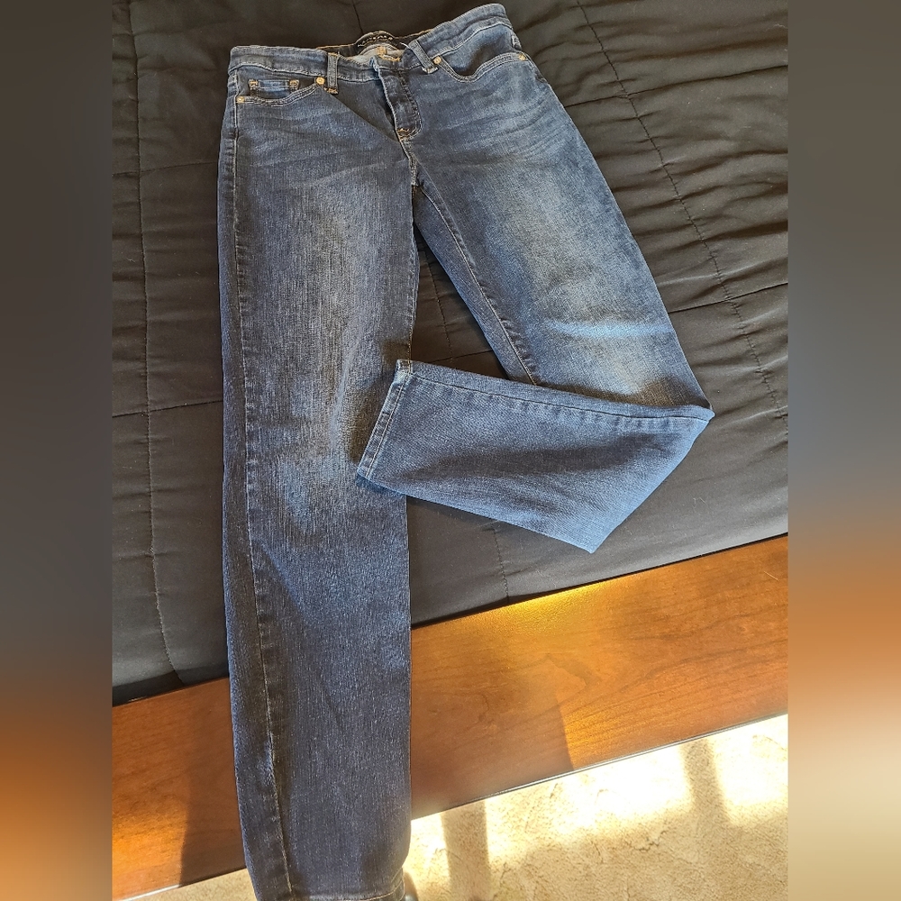 Lucky Brand Ava Skinny Women's 29 Ankle Blue Faded Stretch Denim Pants